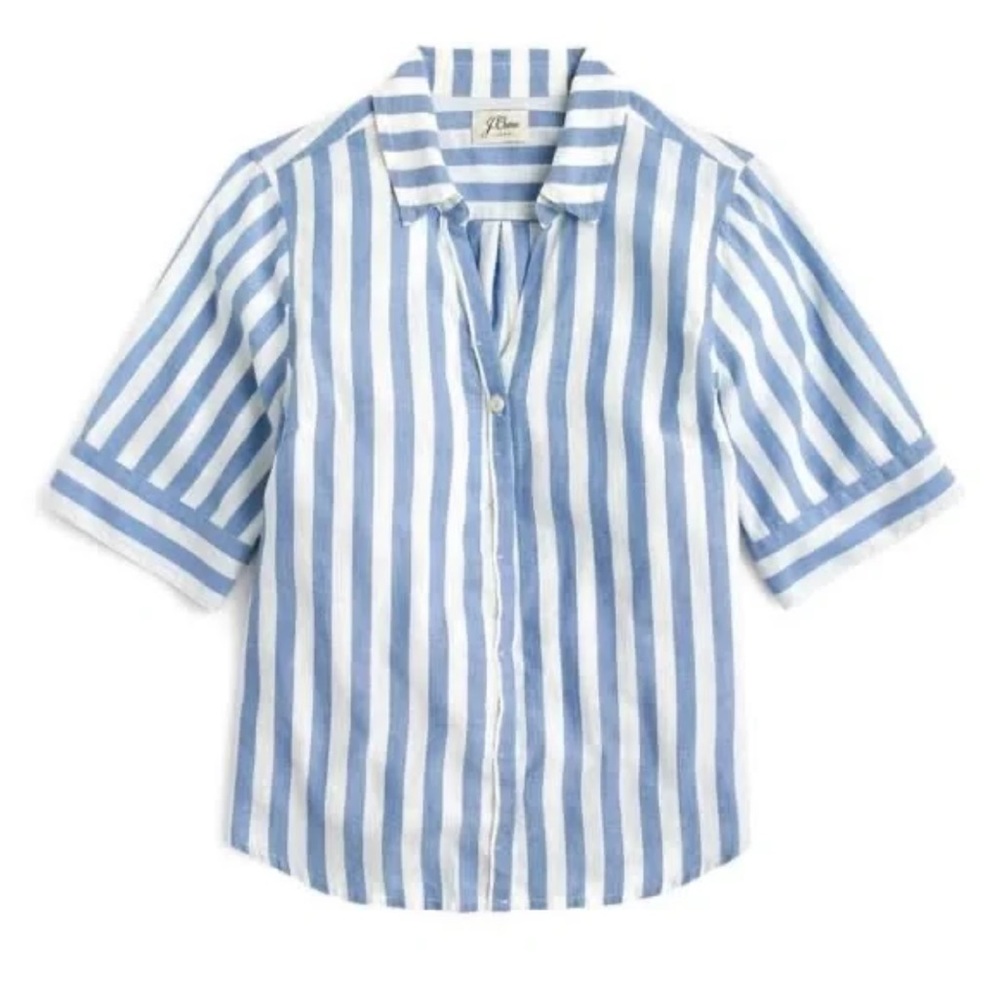 J. Crew Women’s Striped Button Down Short Sleeve Shirt